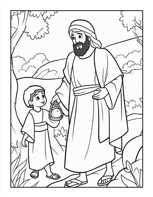 50 Pages Easy Jesus Coloring Book Gift for Adults Kids Children Boys Girls Teens Christian Religion Catholic Bible Stories Coloring Pages