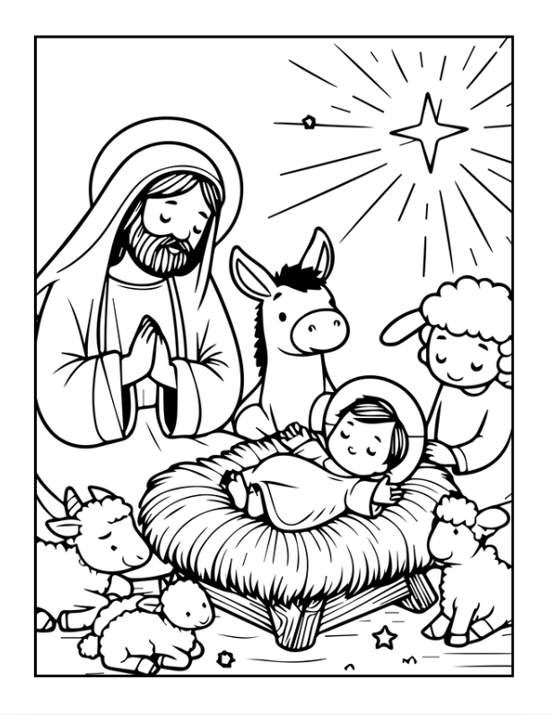 50 Pages Easy Jesus Coloring Book Gift for Adults Kids Children Boys Girls Teens Christian Religion Catholic Bible Stories Coloring Pages