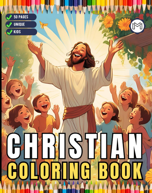 50 Pages Easy Jesus Coloring Book Gift for Adults Kids Children Boys Girls Teens Christian Religion Catholic Bible Stories Coloring Pages