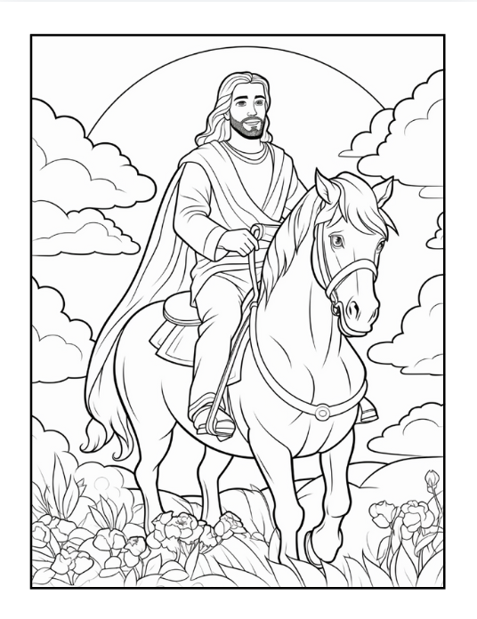 50 Pages Easy Jesus Coloring Book Gift for Adults Kids Children Boys Girls Teens Christian Religion Catholic Bible Stories Coloring Pages