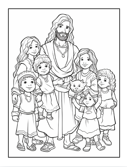 50 Pages Easy Jesus Coloring Book Gift for Adults Kids Children Boys Girls Teens Christian Religion Catholic Bible Stories Coloring Pages