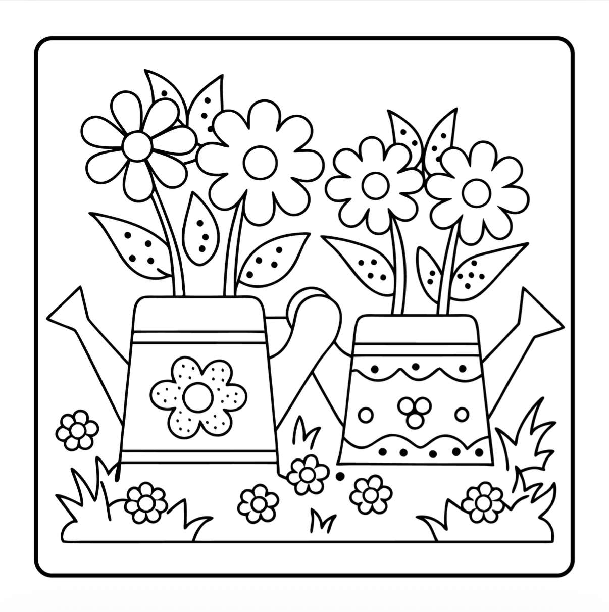 Cute Spring Coloring Book Gift for Adults Men Women Kids Young Boys Girls Teens Youth Bold and Easy Spring Coloring Sheets