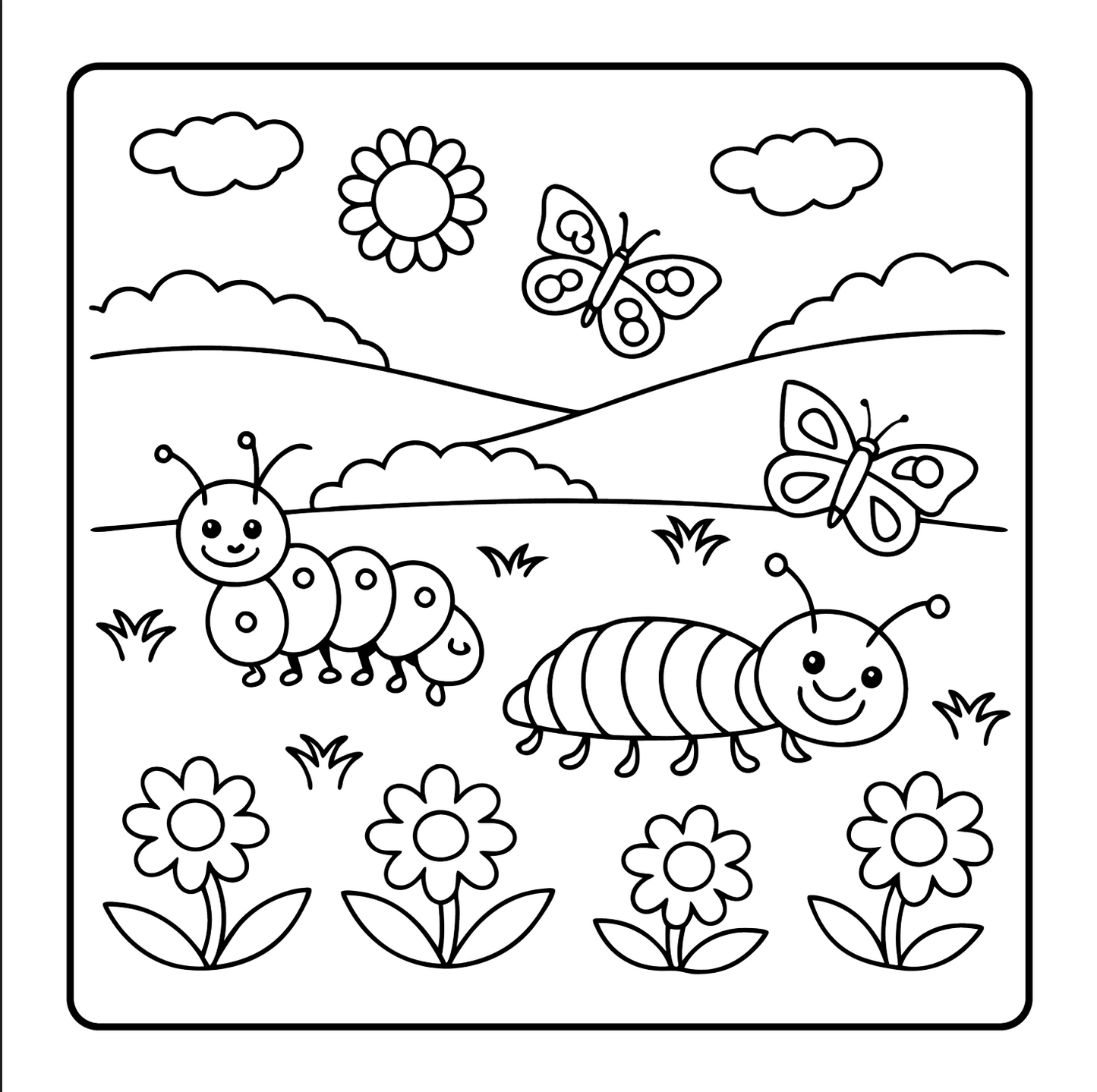 Cute Spring Coloring Book Gift for Adults Men Women Kids Young Boys Girls Teens Youth Bold and Easy Spring Coloring Sheets