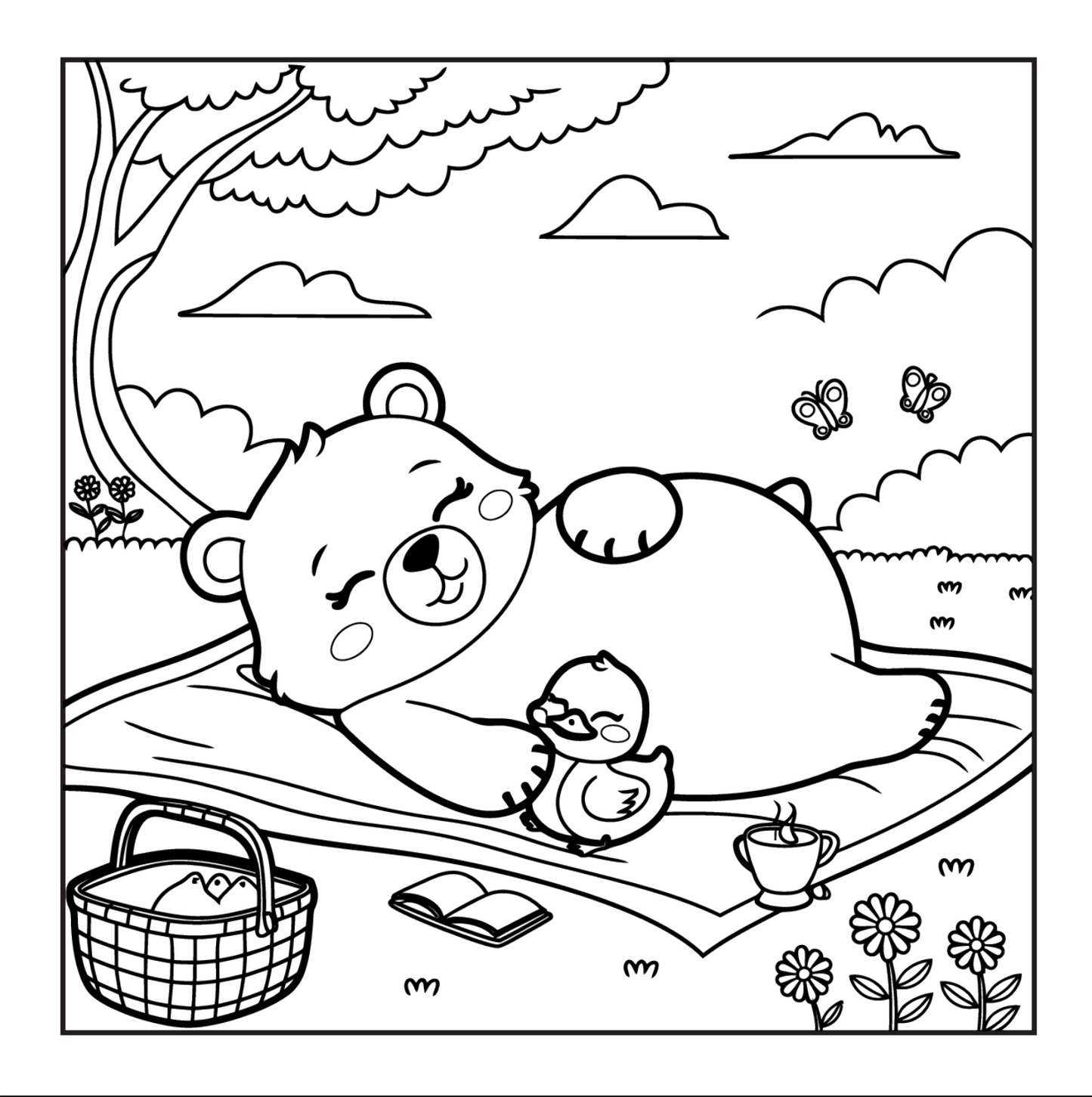 Cute Spring Coloring Book Gift for Adults Kids Young Boys Girls Bold and Easy Spring Coloring Sheets Stress Relief Relaxation Coloring Pages