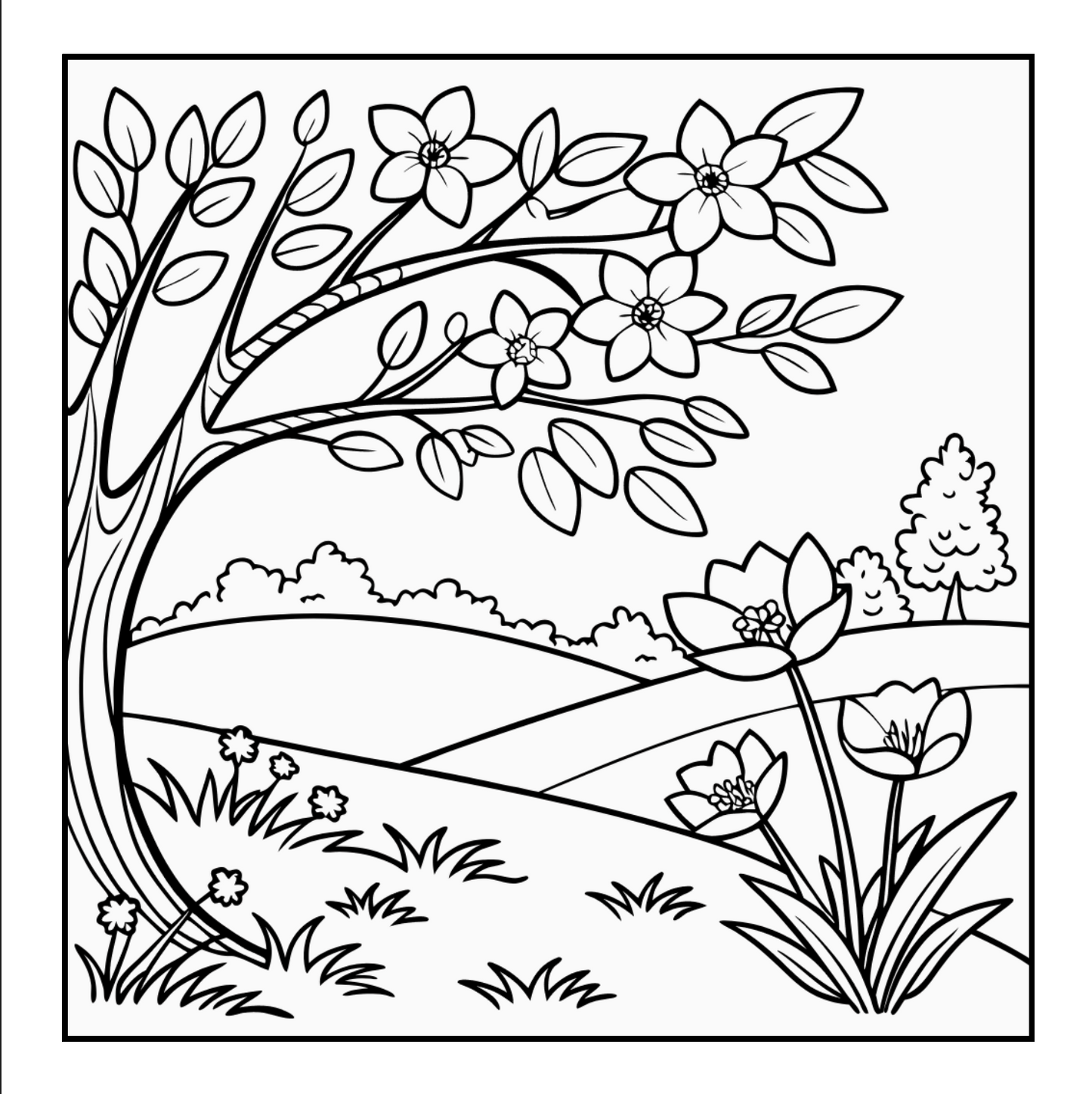 Cute Spring Coloring Book Gift for Adults Kids Young Boys Girls Bold and Easy Spring Coloring Sheets Stress Relief Relaxation Coloring Pages