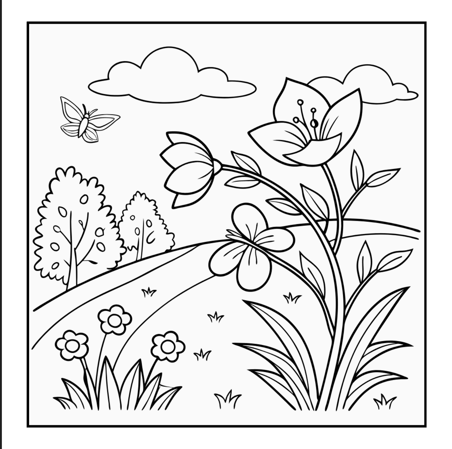 Cute Spring Coloring Book Gift for Adults Kids Young Boys Girls Bold and Easy Spring Coloring Sheets Stress Relief Relaxation Coloring Pages