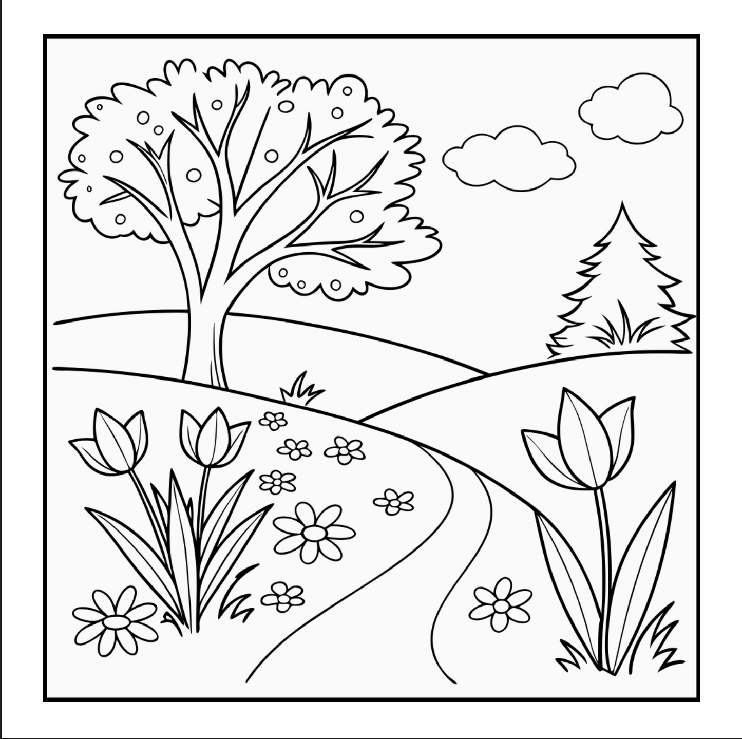 Cute Spring Coloring Book Gift for Adults Kids Young Boys Girls Bold and Easy Spring Coloring Sheets Stress Relief Relaxation Coloring Pages