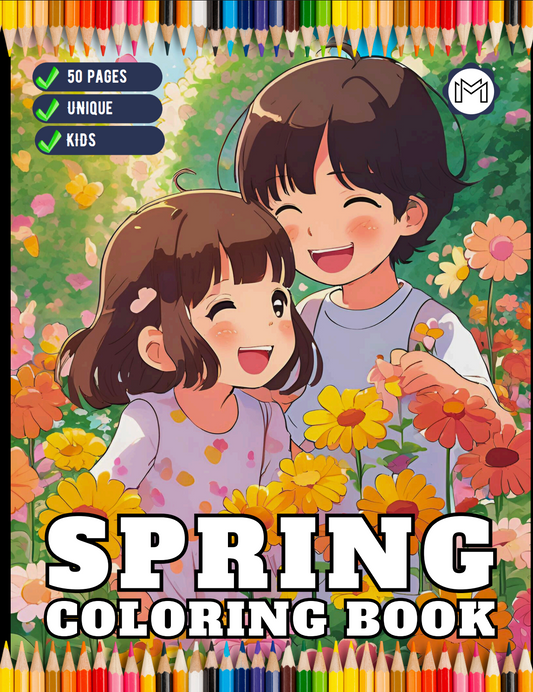 Cute Spring Coloring Book Gift for Adults Kids Young Boys Girls Bold and Easy Spring Coloring Sheets Stress Relief Relaxation Coloring Pages