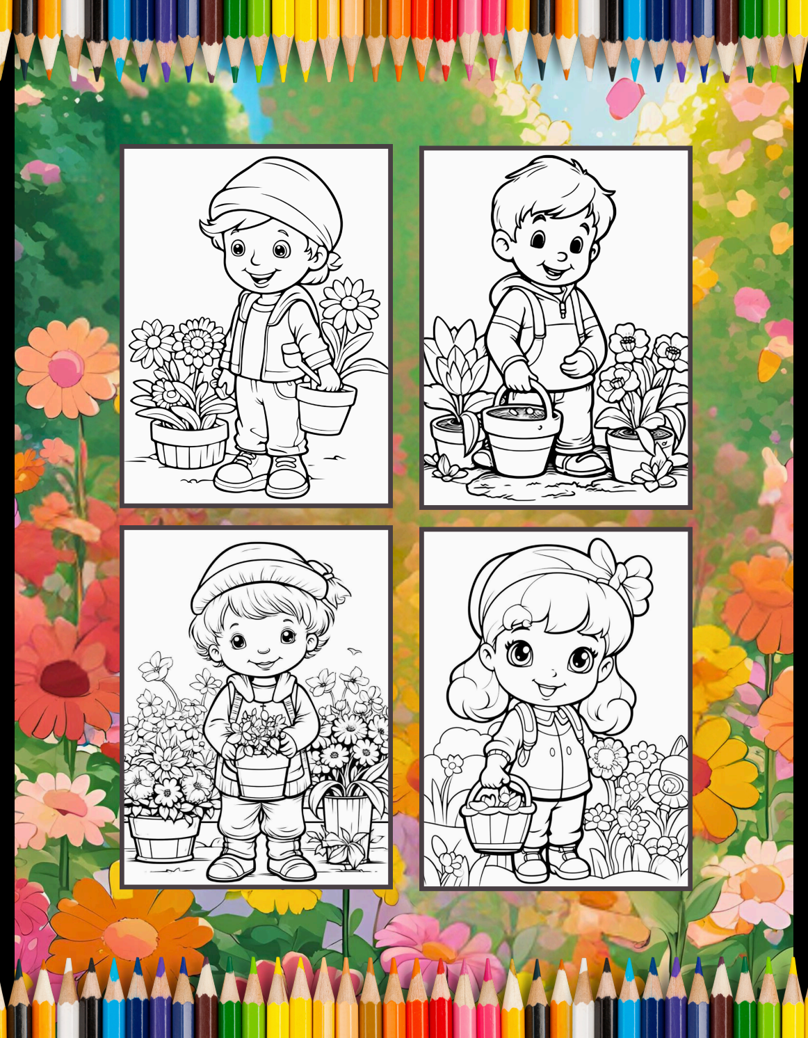 Cute Spring Coloring Book Gift for Adults Kids Young Boys Girls Bold and Easy Spring Coloring Sheets Stress Relief Relaxation Coloring Pages