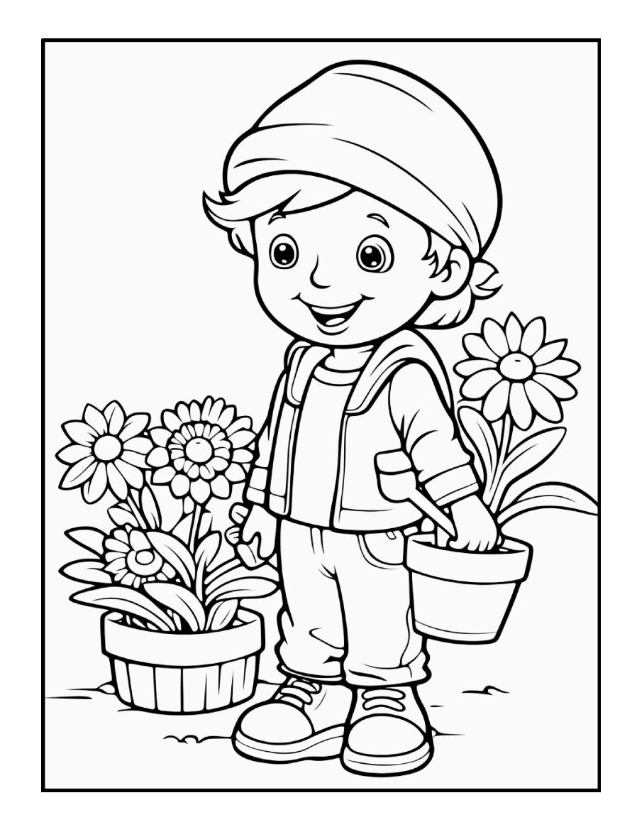 Cute Spring Coloring Book Gift for Adults Kids Young Boys Girls Bold and Easy Spring Coloring Sheets Stress Relief Relaxation Coloring Pages