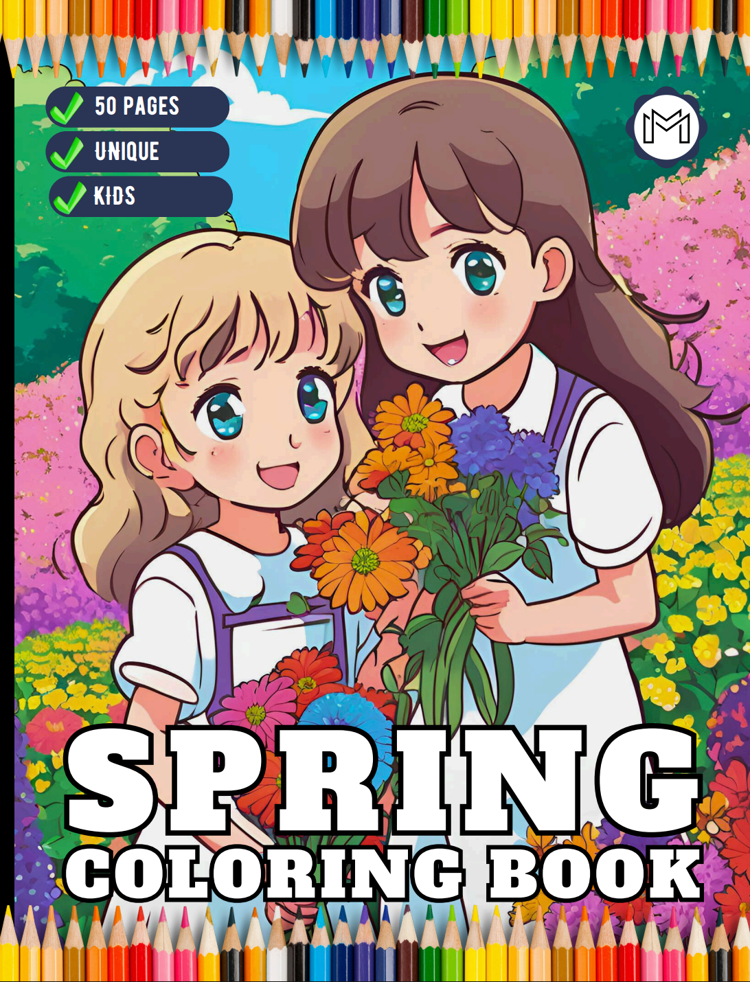 Cute Spring Coloring Book Gift for Adults Kids Young Boys Girls Bold and Easy Spring Coloring Sheets Stress Relief Relaxation Coloring Pages