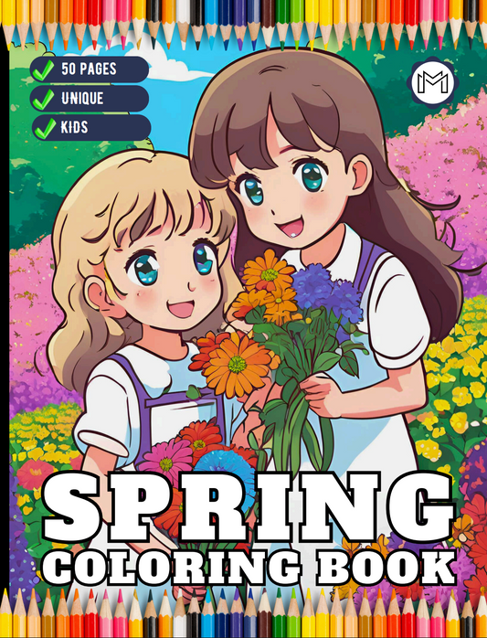 Cute Spring Coloring Book Gift for Adults Kids Young Boys Girls Bold and Easy Spring Coloring Sheets Stress Relief Relaxation Coloring Pages