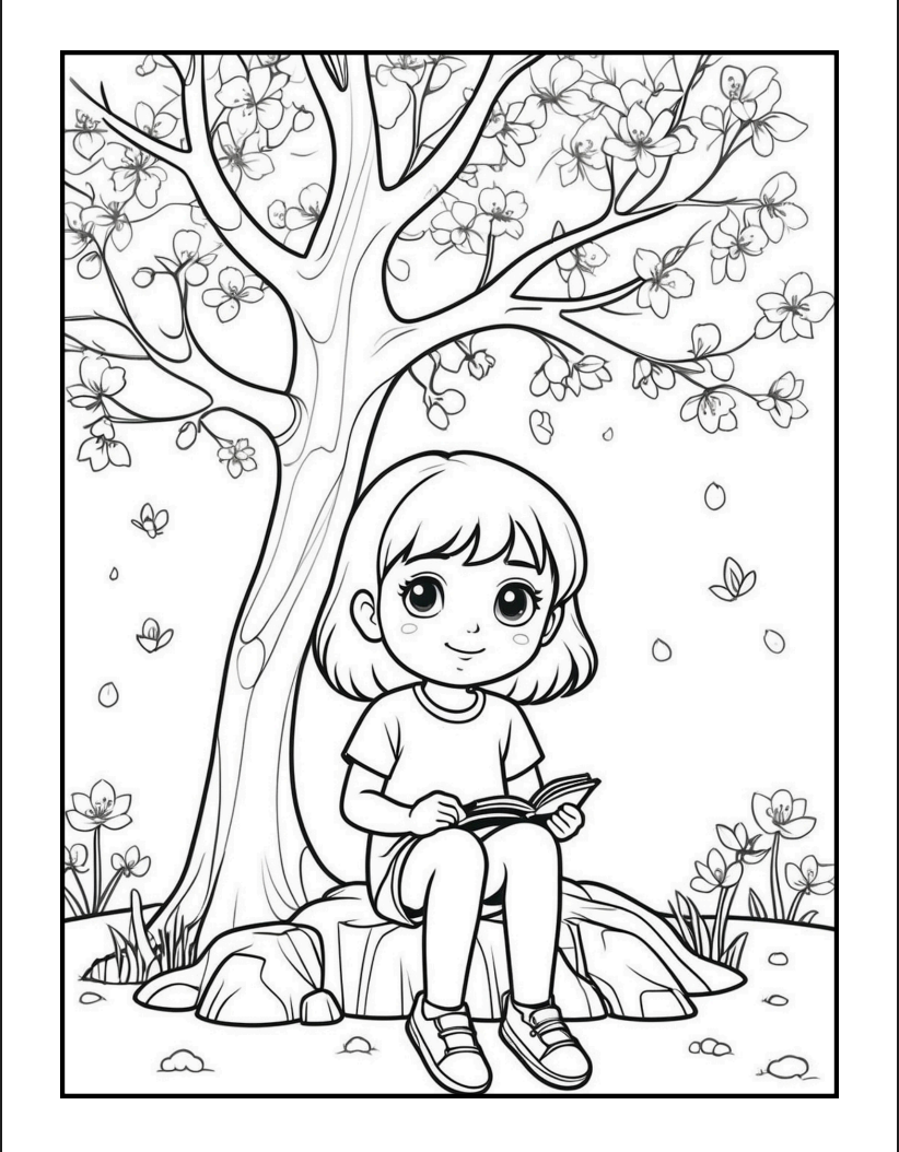 Cute Spring Coloring Book Gift for Adults Kids Young Boys Girls Bold and Easy Spring Coloring Sheets Stress Relief Relaxation Coloring Pages