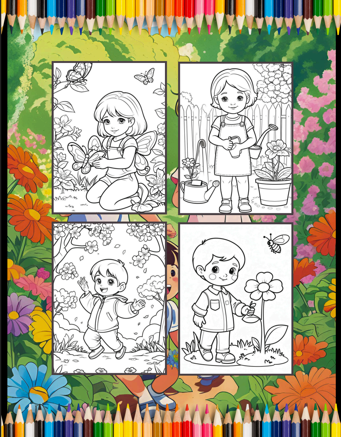 Cute Spring Coloring Book Gift for Adults Kids Young Boys Girls Bold and Easy Spring Coloring Sheets Stress Relief Relaxation Coloring Pages