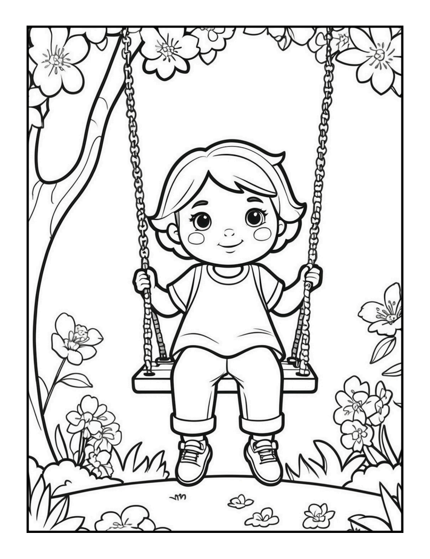 Cute Spring Coloring Book Gift for Adults Kids Young Boys Girls Bold and Easy Spring Coloring Sheets Stress Relief Relaxation Coloring Pages