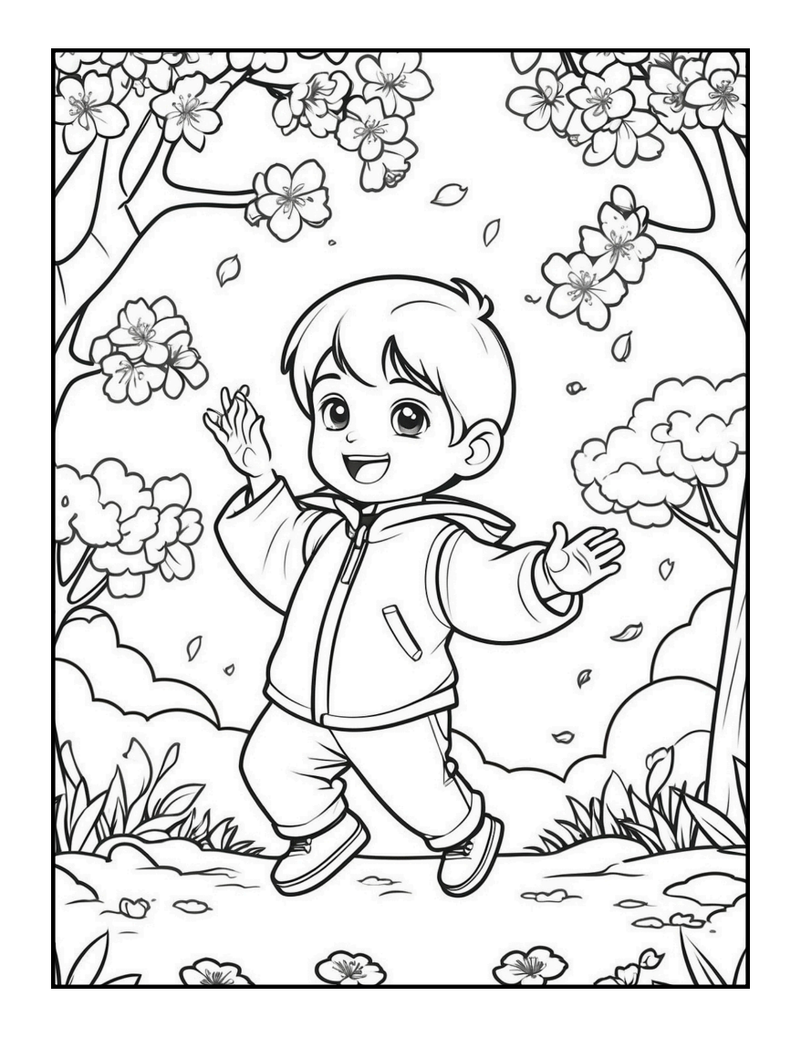 Cute Spring Coloring Book Gift for Adults Kids Young Boys Girls Bold and Easy Spring Coloring Sheets Stress Relief Relaxation Coloring Pages
