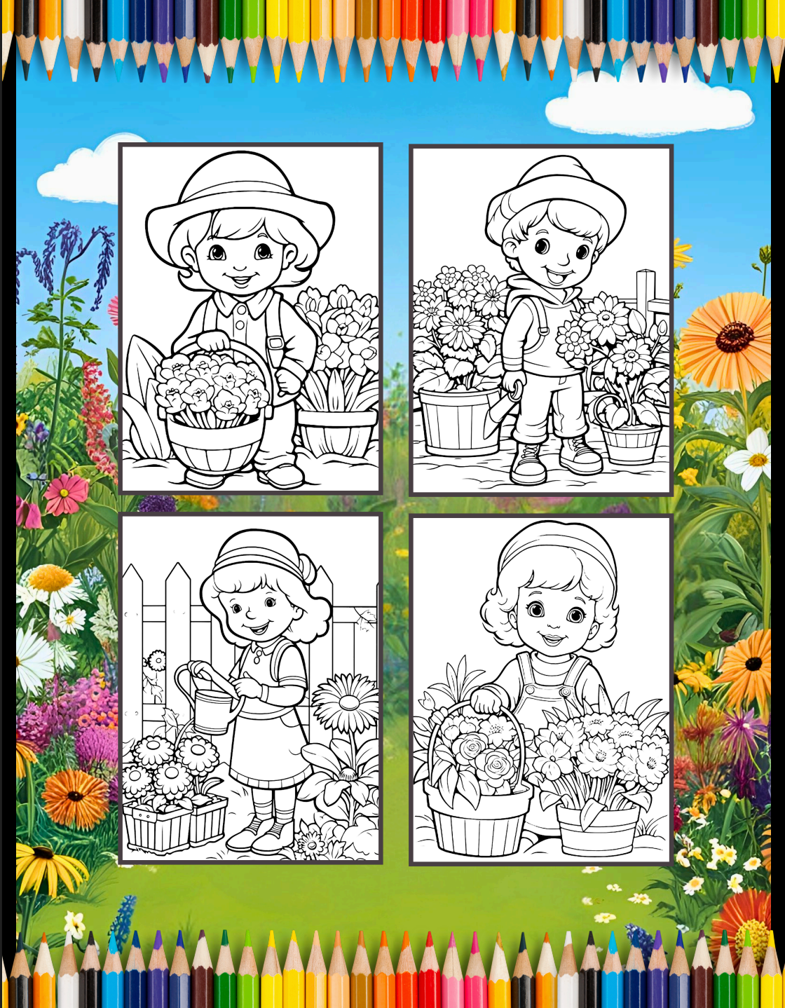 Cute Spring Coloring Book Gift for Adults Kids Young Boys Girls Bold and Easy Spring Coloring Sheets Stress Relief Relaxation Coloring Pages