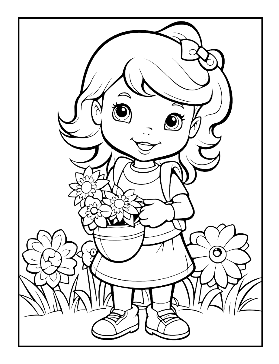 Cute Spring Coloring Book Gift for Adults Kids Young Boys Girls Bold and Easy Spring Coloring Sheets Stress Relief Relaxation Coloring Pages