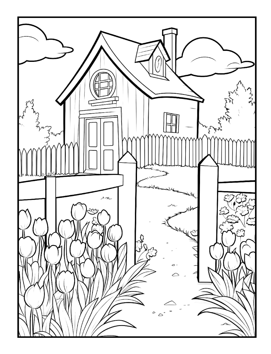 Cute Spring Coloring Book Gift for Adults Kids Young Boys Girls Bold and Easy Spring Coloring Sheets Stress Relief Relaxation Coloring Pages