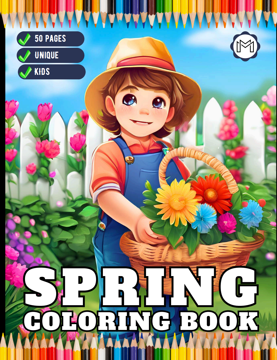 Cute Spring Coloring Book Gift for Adults Kids Young Boys Girls Bold and Easy Spring Coloring Sheets Stress Relief Relaxation Coloring Pages
