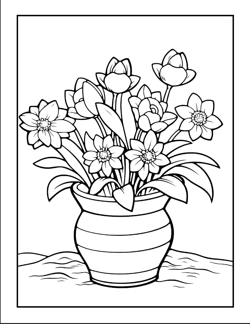 Cute Spring Coloring Book Gift for Adults Kids Young Boys Girls Bold and Easy Spring Coloring Sheets Stress Relief Relaxation Coloring Pages