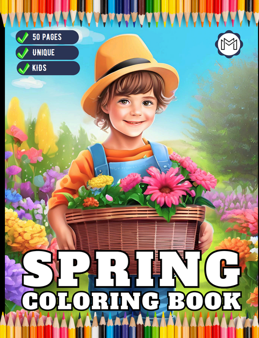 Cute Spring Coloring Book Gift for Adults Kids Young Boys Girls Bold and Easy Spring Coloring Sheets Stress Relief Relaxation Coloring Pages
