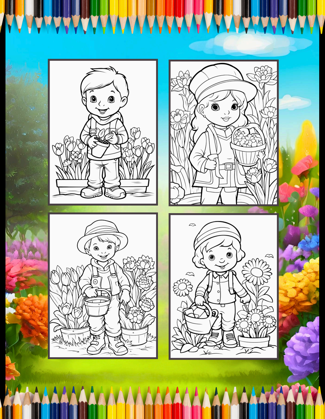 Cute Spring Coloring Book Gift for Adults Kids Young Boys Girls Bold and Easy Spring Coloring Sheets Stress Relief Relaxation Coloring Pages