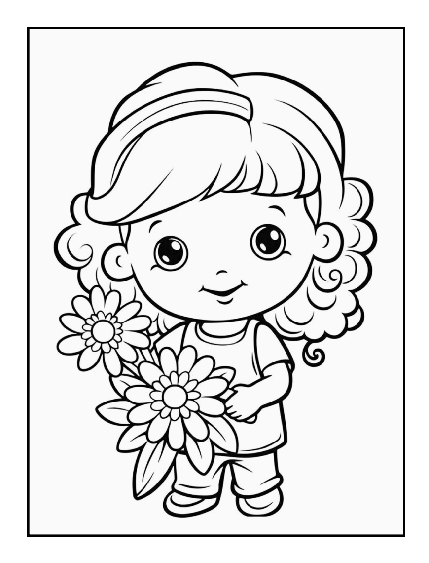 Cute Spring Coloring Book Gift for Adults Kids Young Boys Girls Bold and Easy Spring Coloring Sheets Stress Relief Relaxation Coloring Pages