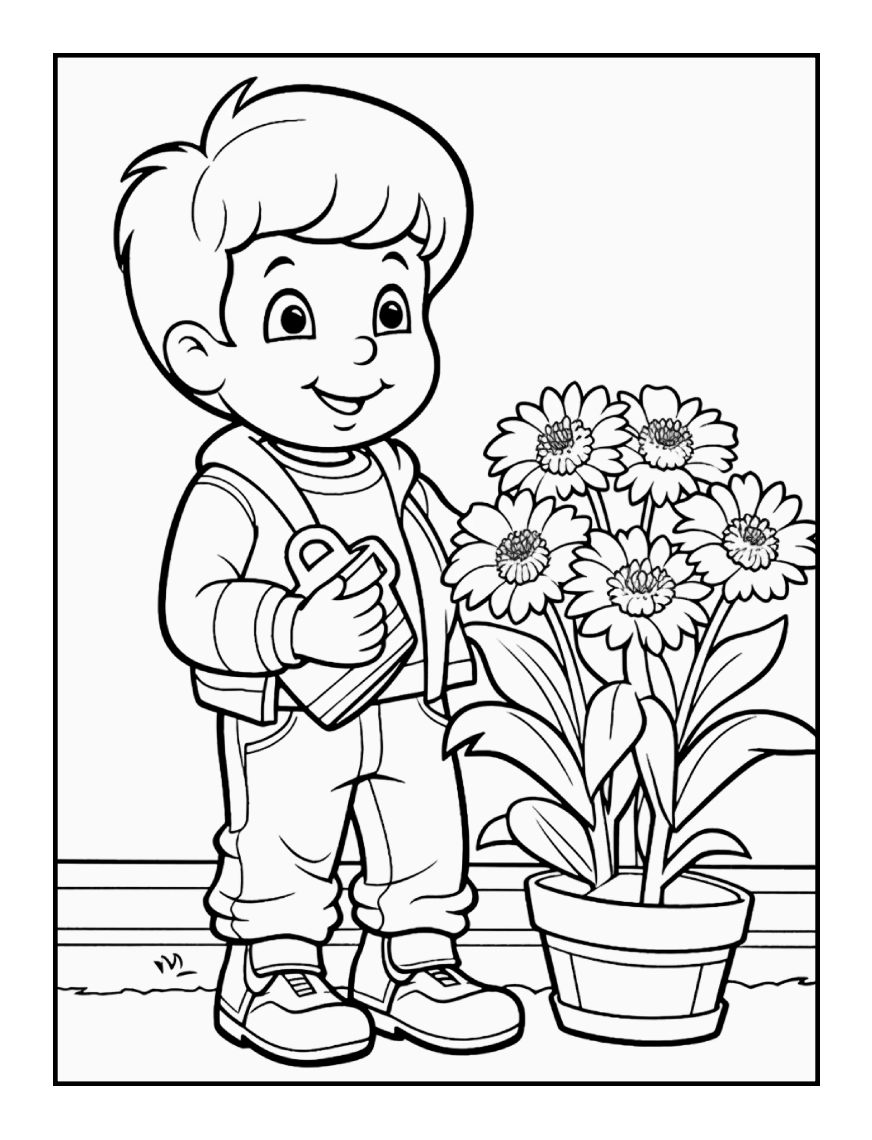 Cute Spring Coloring Book Gift for Adults Kids Young Boys Girls Bold and Easy Spring Coloring Sheets Stress Relief Relaxation Coloring Pages