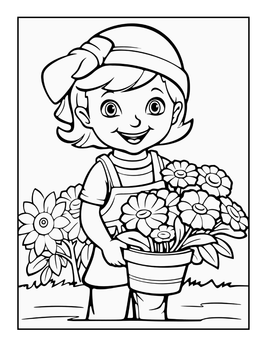Cute Spring Coloring Book Gift for Adults Kids Young Boys Girls Bold and Easy Spring Coloring Sheets Stress Relief Relaxation Coloring Pages