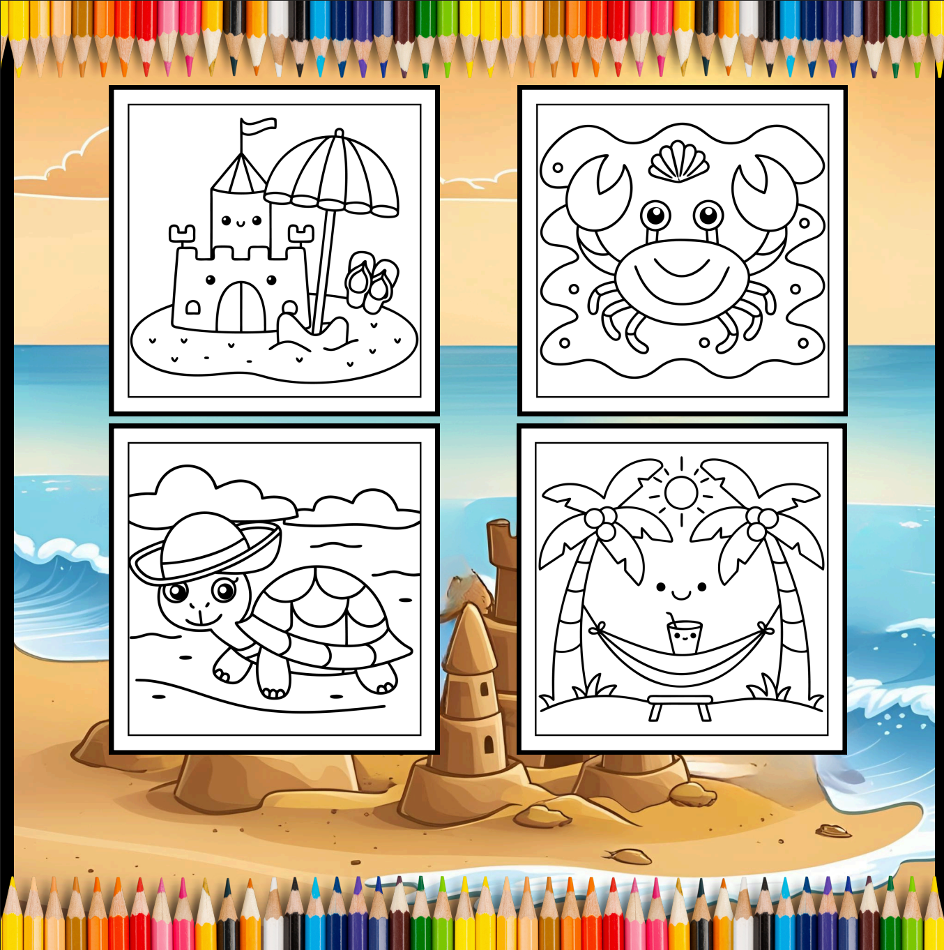 Bold and Easy Vacation Travel Coloring Book for Kids Young Girls Boys Travel Vacation Coloring Sheets for Travel Lover Children and Students