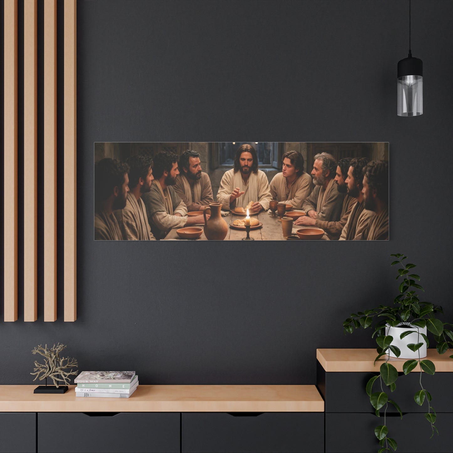 Cool Last Supper Canvas Wall Art Print Large Religious Biblical Faith Home Decor Christian Wall Art Ready to Hang for Living Room