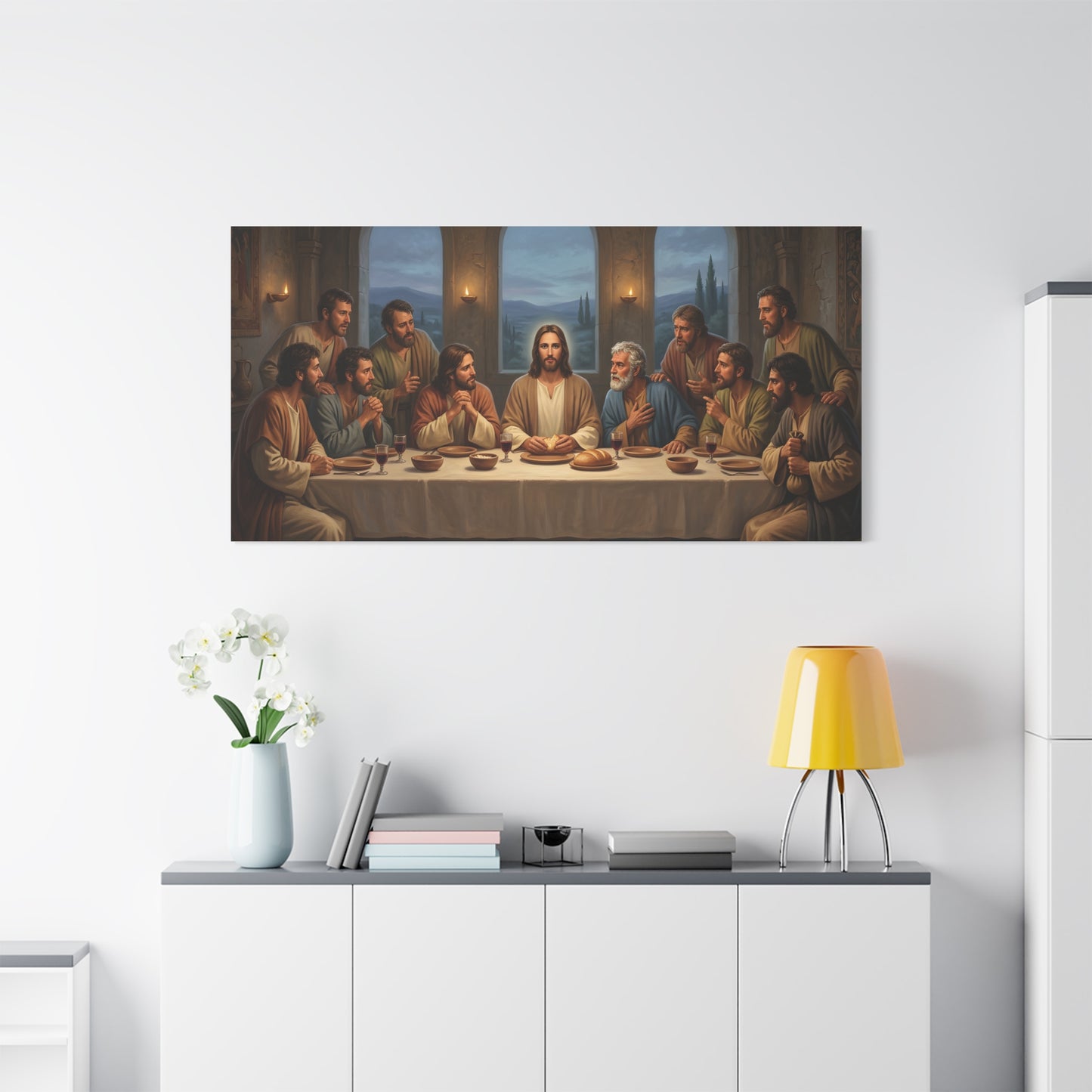 Cool Last Supper Canvas Wall Art Print Large Religious Biblical Faith Home Decor Christian Wall Art Ready to Hang for Living Room