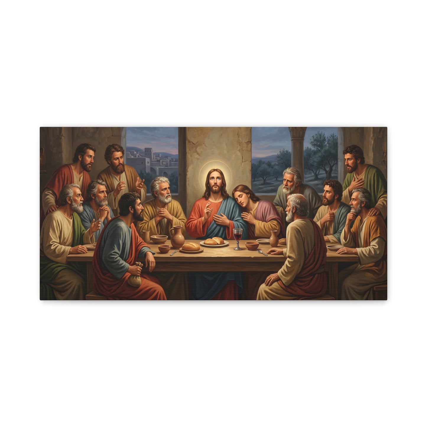 Cool Last Supper Canvas Wall Art Print Large Religious Biblical Faith Home Decor Christian Wall Art Ready to Hang for Living Room