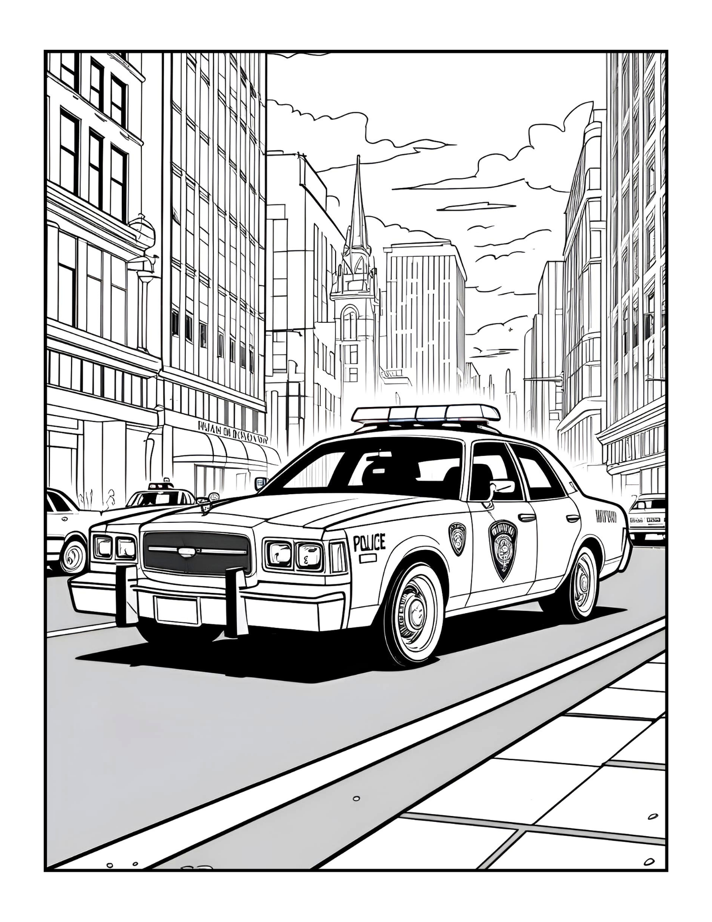 Cool Police Officer Coloring Book Gift for Adults Kids Boys Girls Teens 50 Pages Single Sided Police Coloring Activity Book for Children