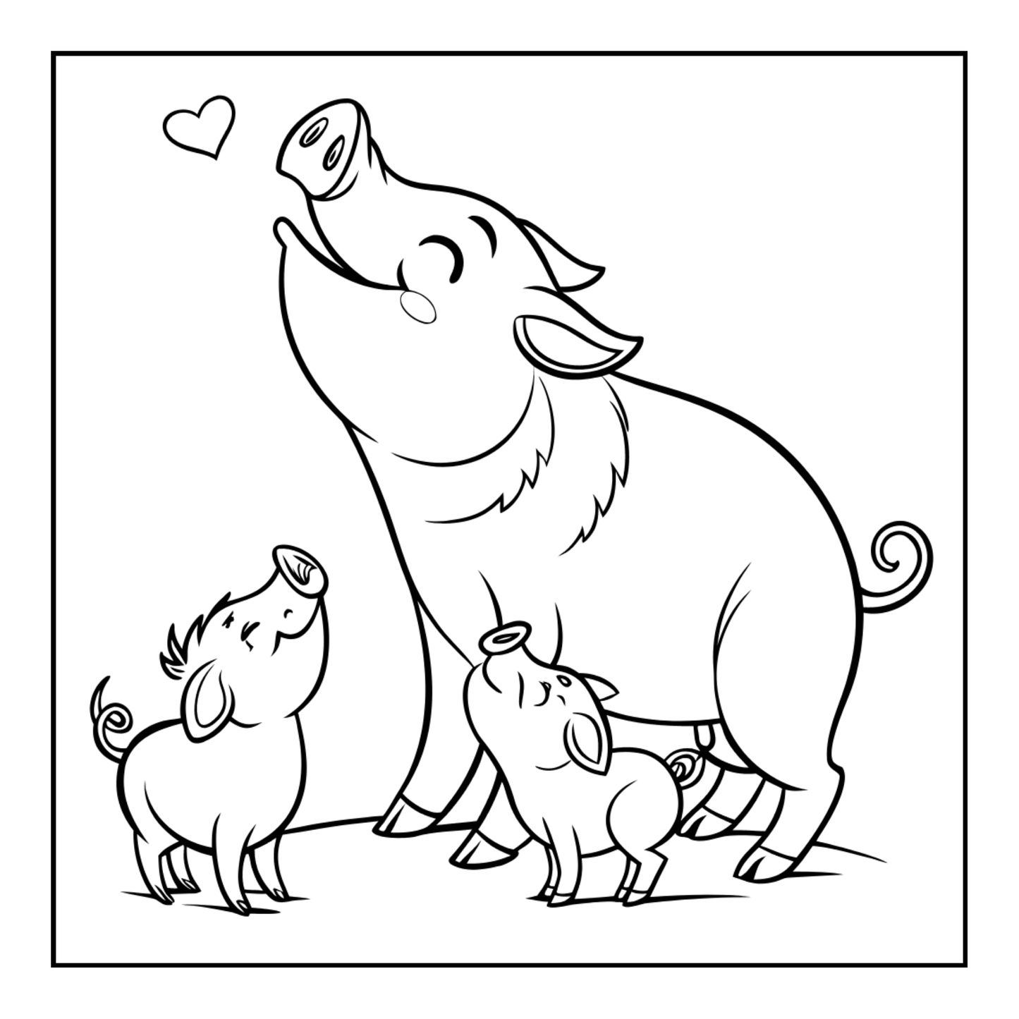 50 Pages Single Sided Cute Pig Coloring Book Gift for Adults Men Women Kids Young Boys Girls Teens Cool Piggy Coloring Activity Book