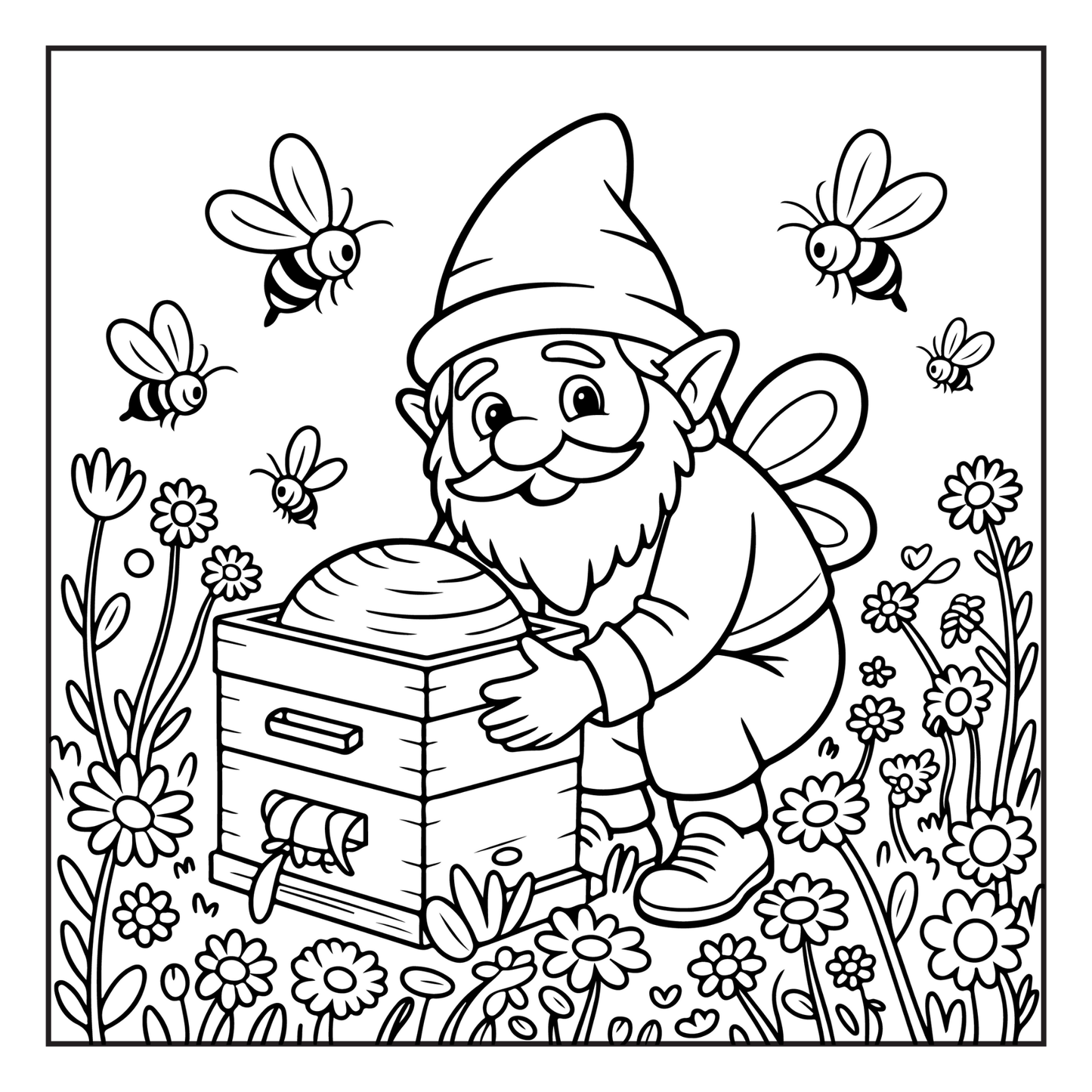 Cozy and Comfy Garden Gnomes Coloring Book Gift for Adults Men Women Kids Boys Girls Teens Bold Easy Simple Whimsical Gnome Coloring Sheets