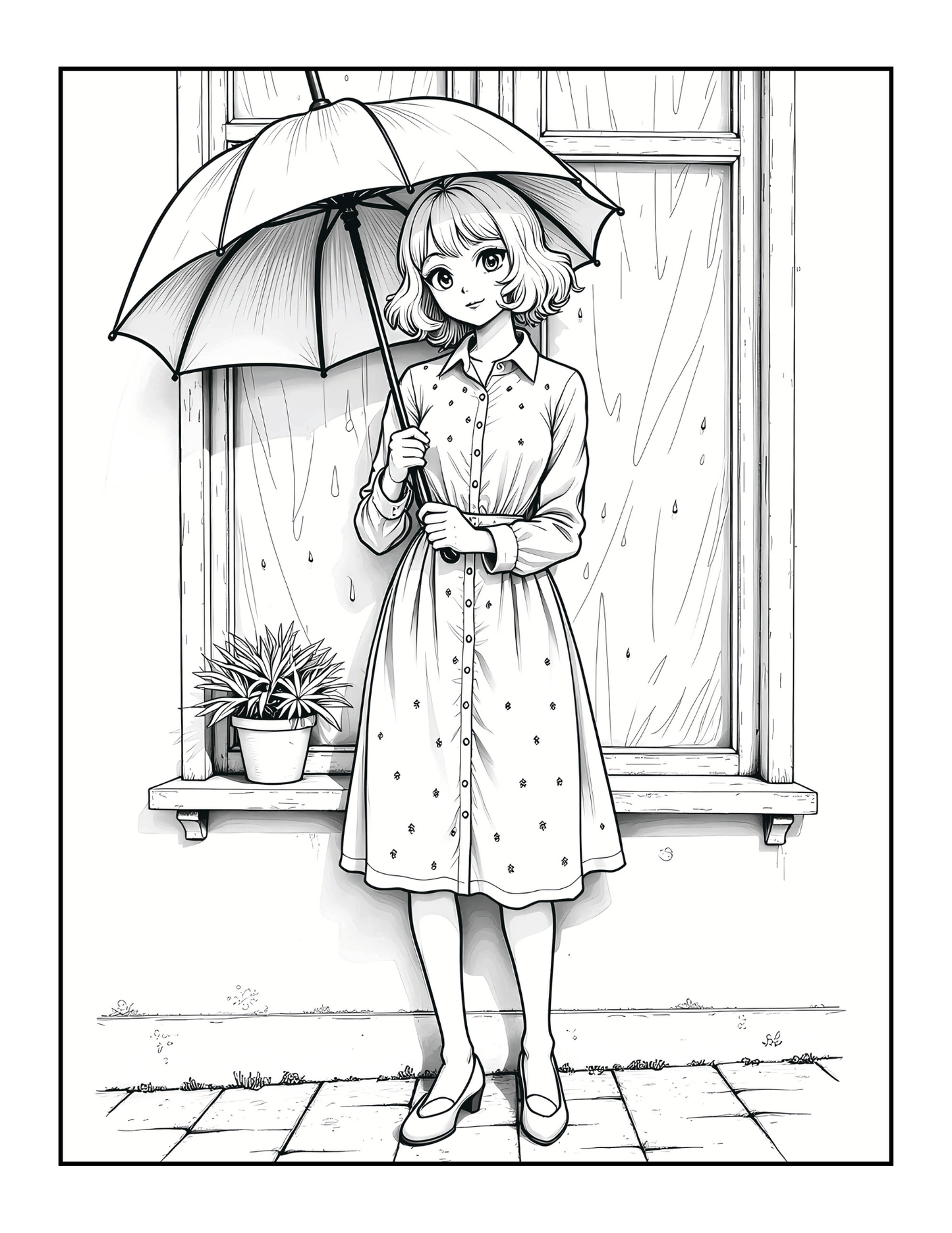 50 Pages Single Sided Cute Japanese Anime Manga Fashion Model Girls Coloring Book Gift for Adults Men Women Kids Young Boys Girls Teens