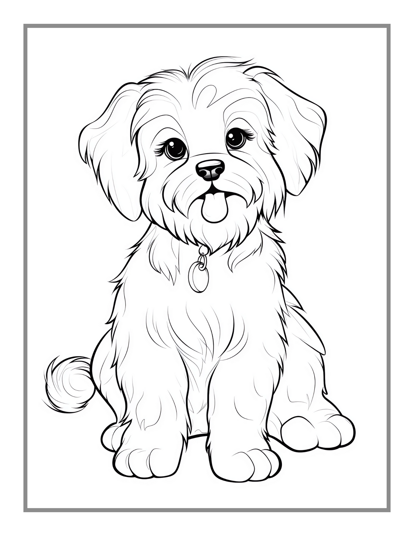 50 Pages Cute Dog Puppy Lover Coloring Book Gift for Adults Kids Boys Girls Teens Men Women Easy Dog Coloring Activity Book for Relaxation