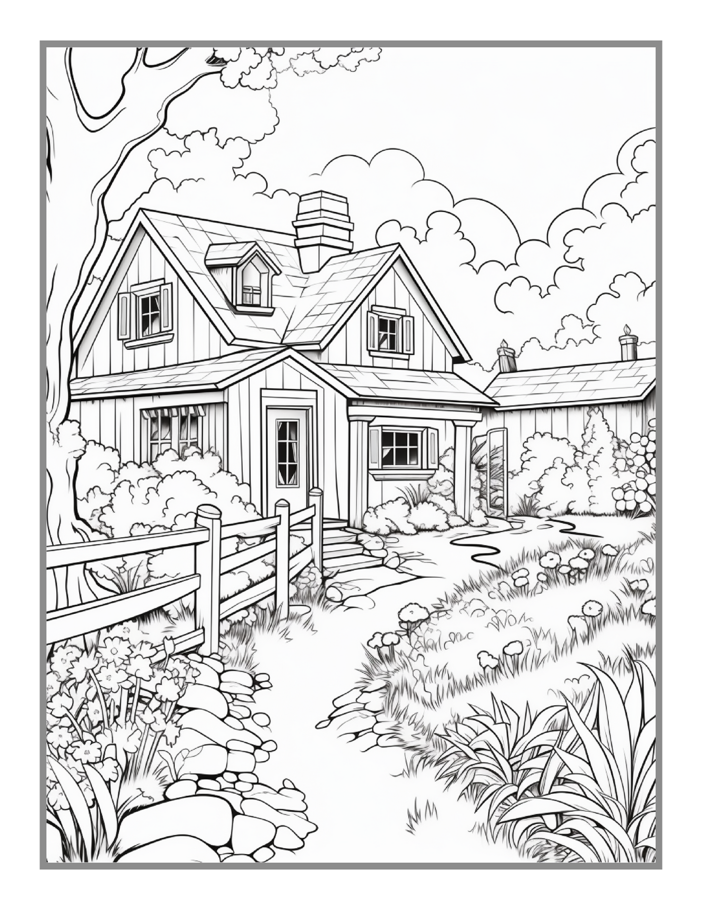 Cool Little Old Forest Village Coloring Book 50 Pages Cozy Village Coloring Book Christmas Holiday Gift for Adults Kids Men Women Boys Girls