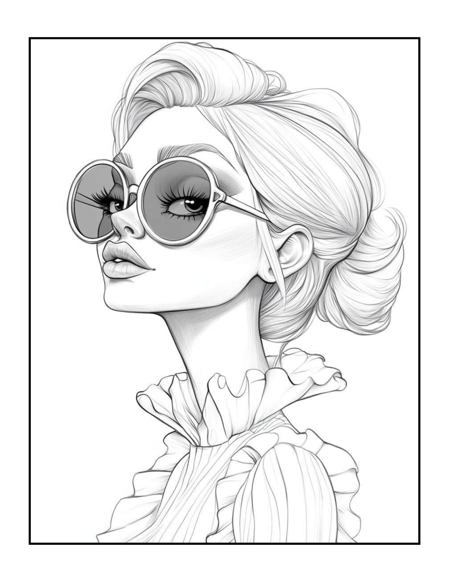 Cool Fashion Lady Caricature Woman Coloring Book Gift for Adults Men Women Kids Boys Girls Teens Pretty Lady Coloring Activity Book
