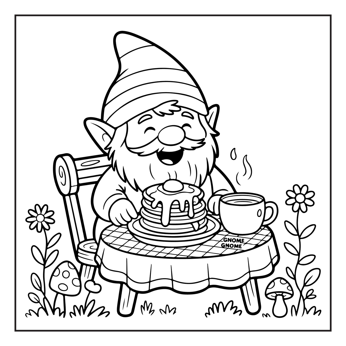 Cozy and Comfy Garden Gnomes Coloring Book Gift for Adults Men Women Kids Boys Girls Teens Bold Easy Simple Whimsical Gnome Coloring Sheets