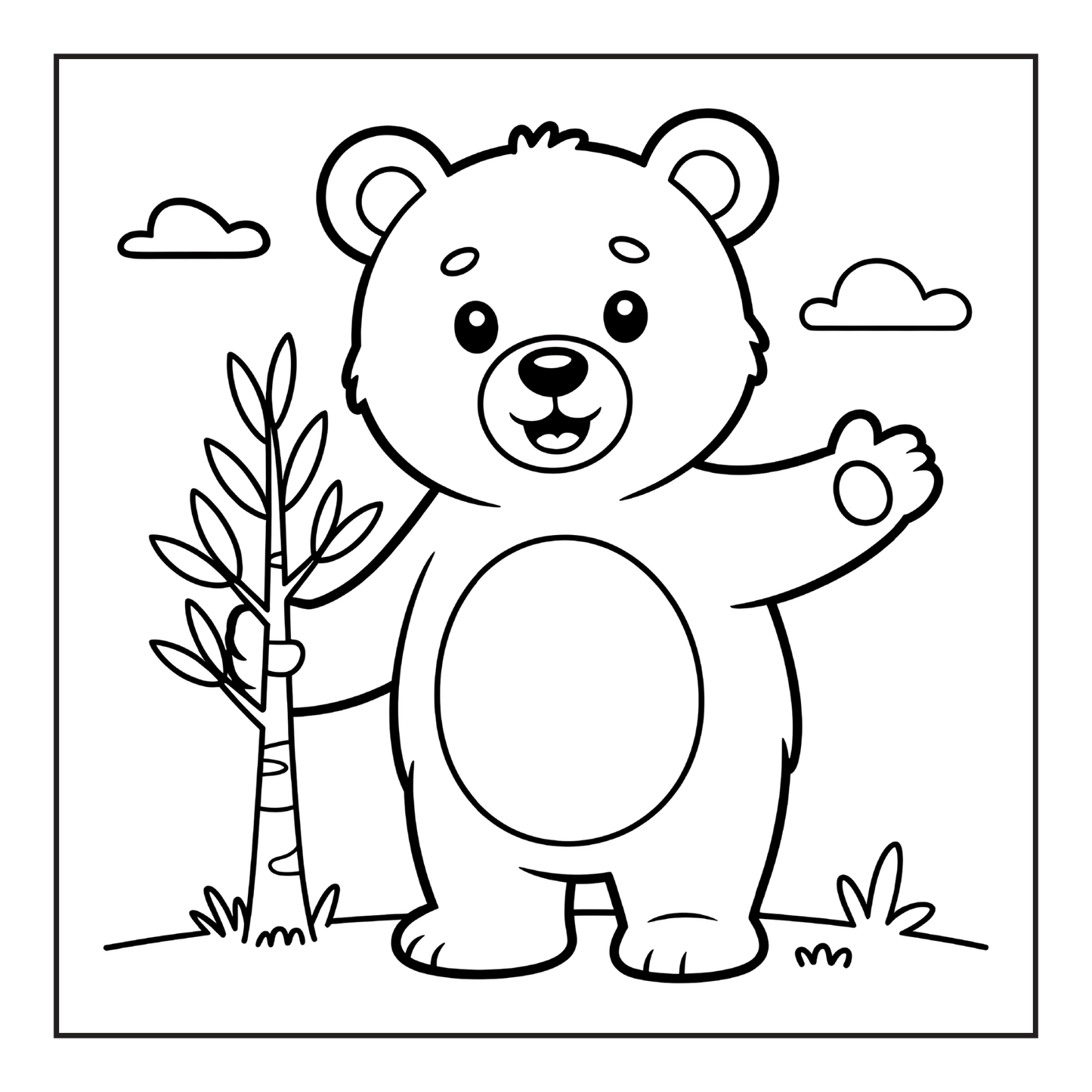 Cute Brown Bear Coloring Book Gift for Adults Kids Men Women Young Boys Girls Teens Cool Cozy Teddy Bear Coloring Activity Book for Children