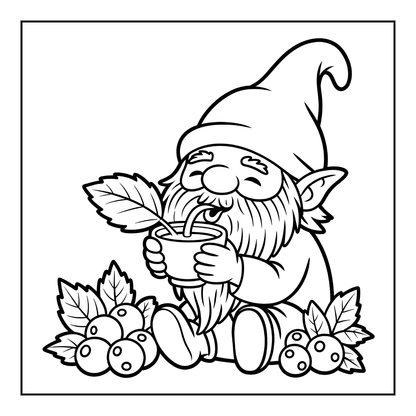 Bold Easy Simple Whimsical Gnome Coloring Sheets Cozy and Comfy Garden Gnomes Coloring Book Gift for Adults Men Women Kids Boys Girls Teens