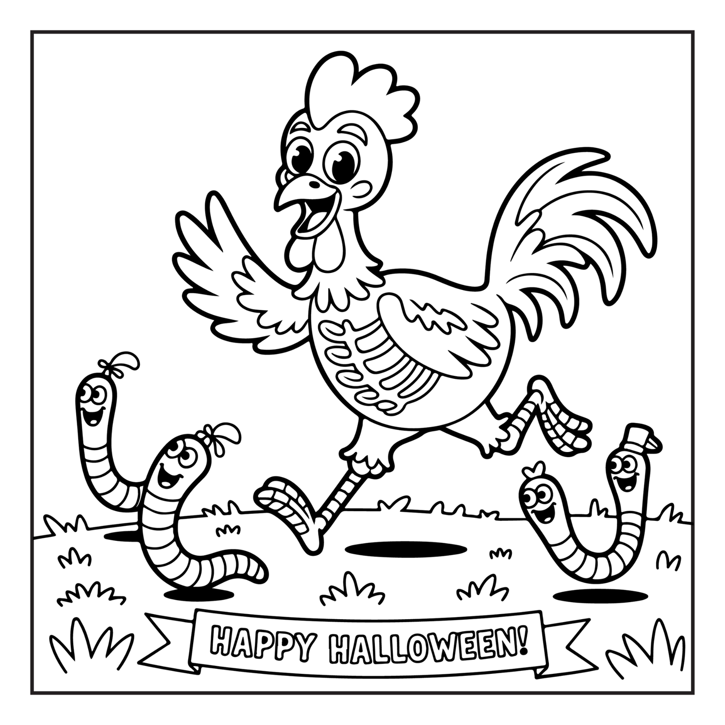 Cute Spooky Farm Halloween Coloring Book for Adults Kids Boys Girls Young Teens Funny Halloween Farm Animals Ghosts Chickens Witches