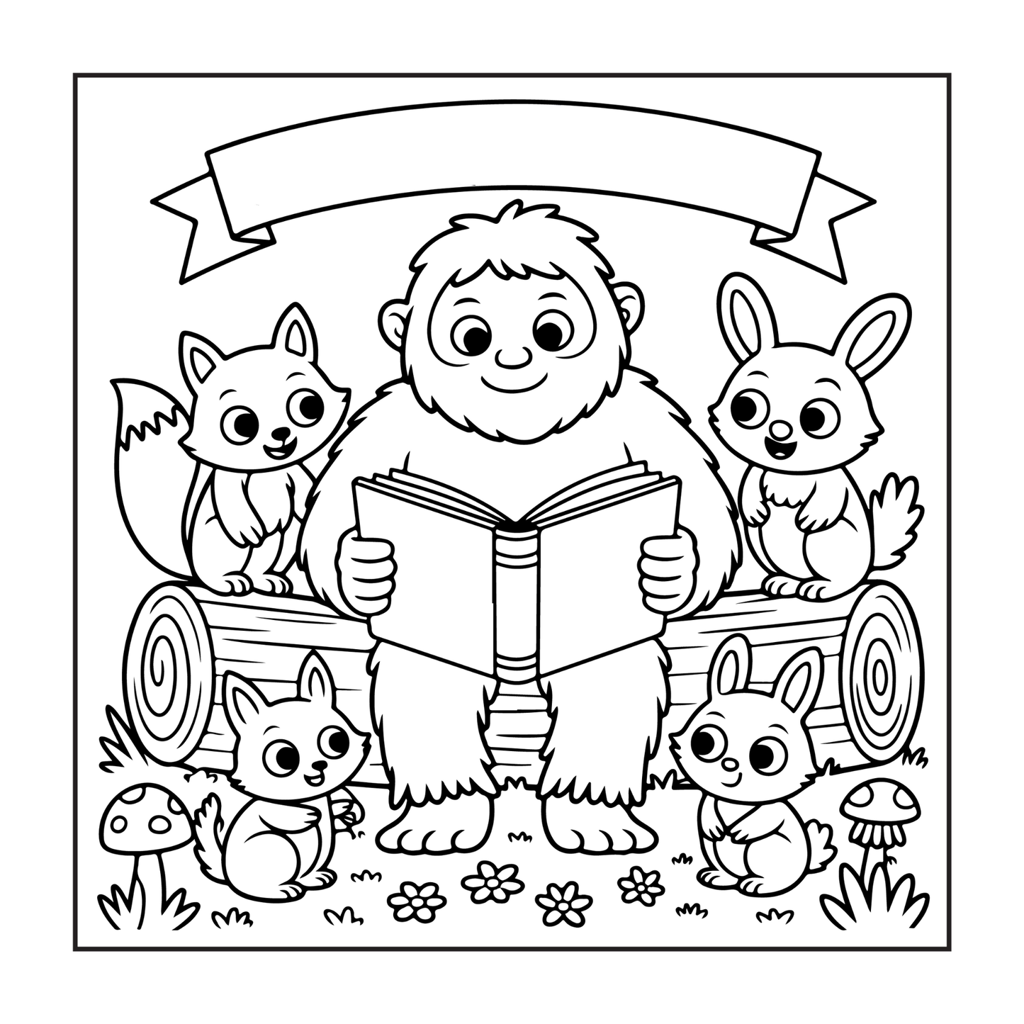 Cute Bigfoot Sasquatch Coloring Book Gift for Adults Kids Boys Girls Teens Bold and Easy Stress Relief Bigfoot Coloring Book