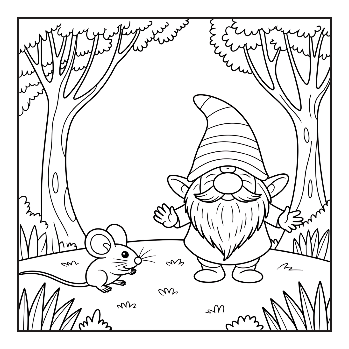 Cozy and Comfy Garden Gnomes Coloring Book Gift for Adults Men Women Kids Boys Girls Teens Bold Easy Simple Whimsical Gnome Coloring Sheets