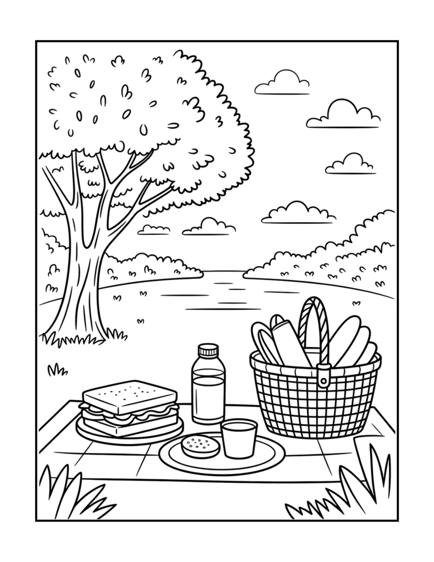 Bold and Easy Cozy Camping Coloring Book Gift for Adults Men Women Kids Boys Girls Young Teens Summer Camp Camping Coloring Sheets Children