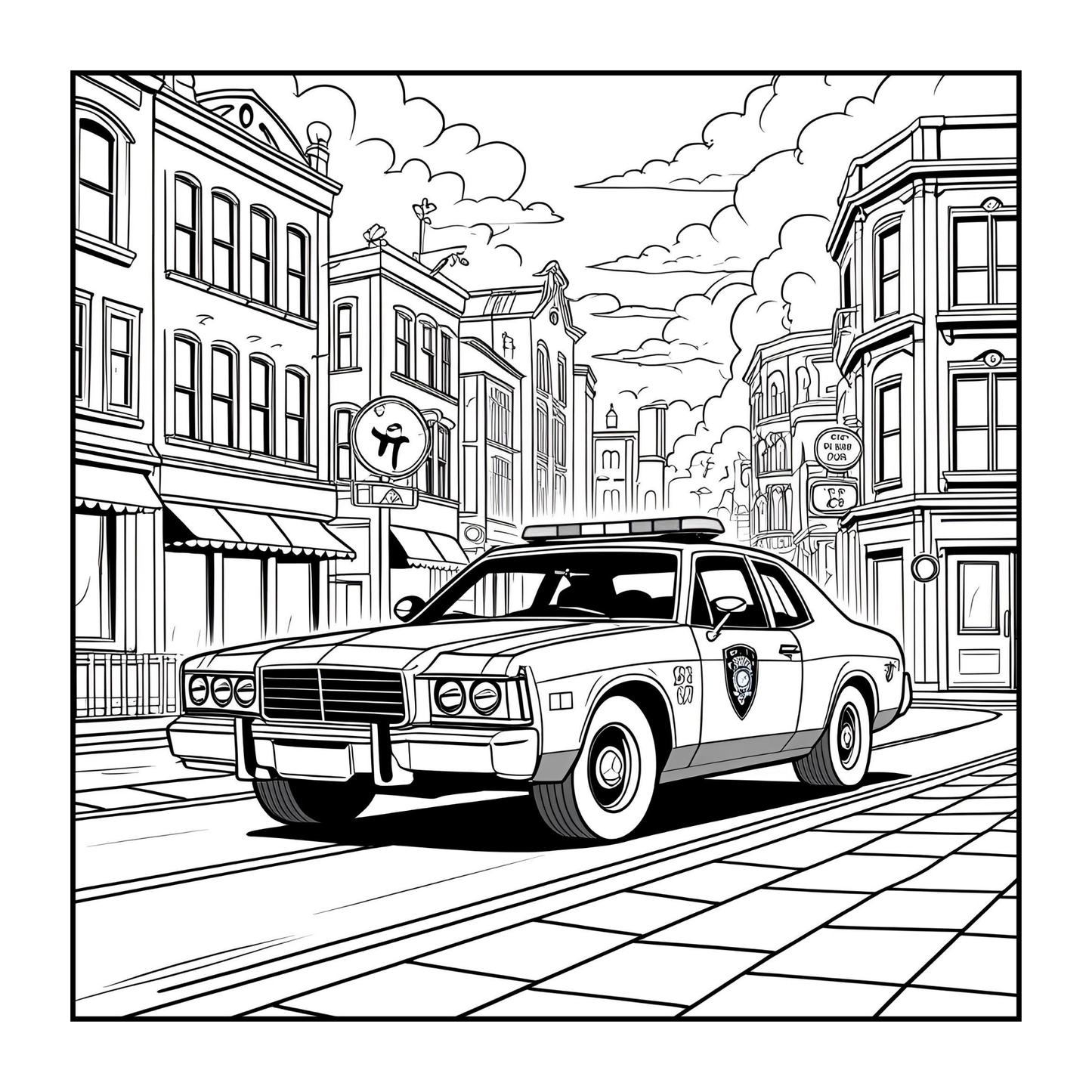 Cool Police Officer Coloring Book Gift for Adults Kids Boys Girls Teens 50 Pages Single Sided Police Coloring Activity Book for Children