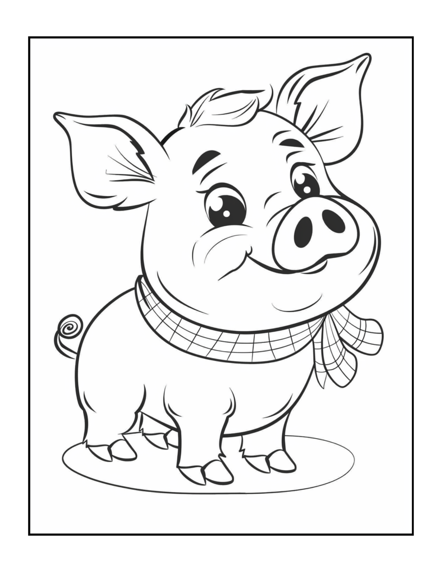 50 Pages Single Sided Cute Pig Coloring Book Gift for Adults Men Women Kids Young Boys Girls Teens Bold and Easy Simple Stress Relief